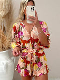 Floral Print Button-Up Playsuit