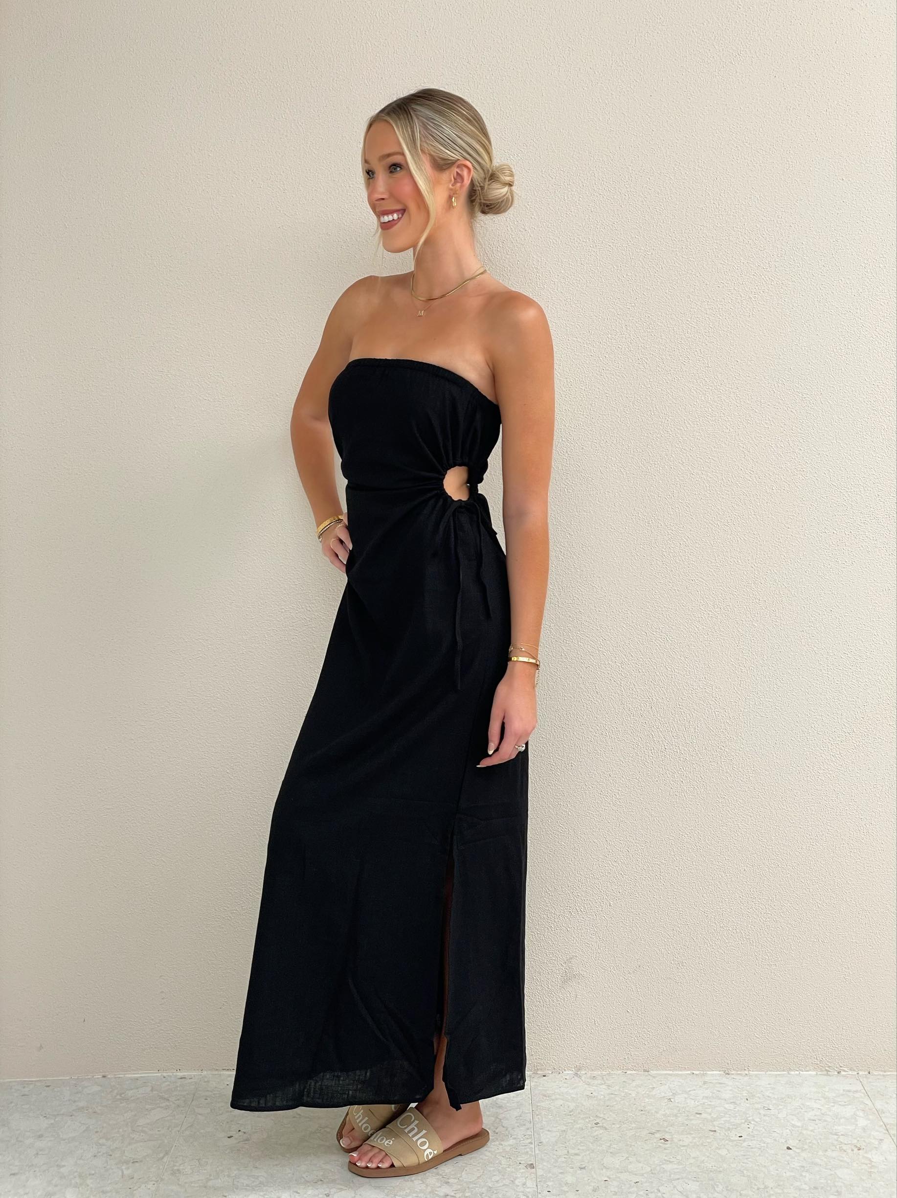 Strapless Tie Dress