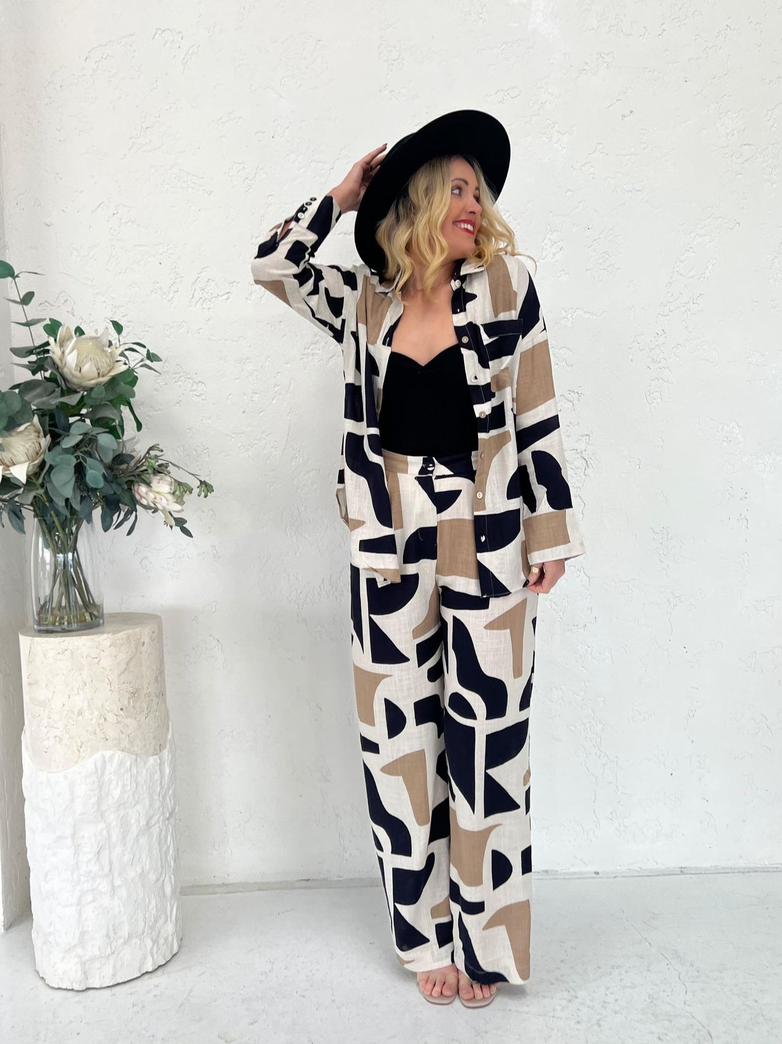 Geometric Print Blouse